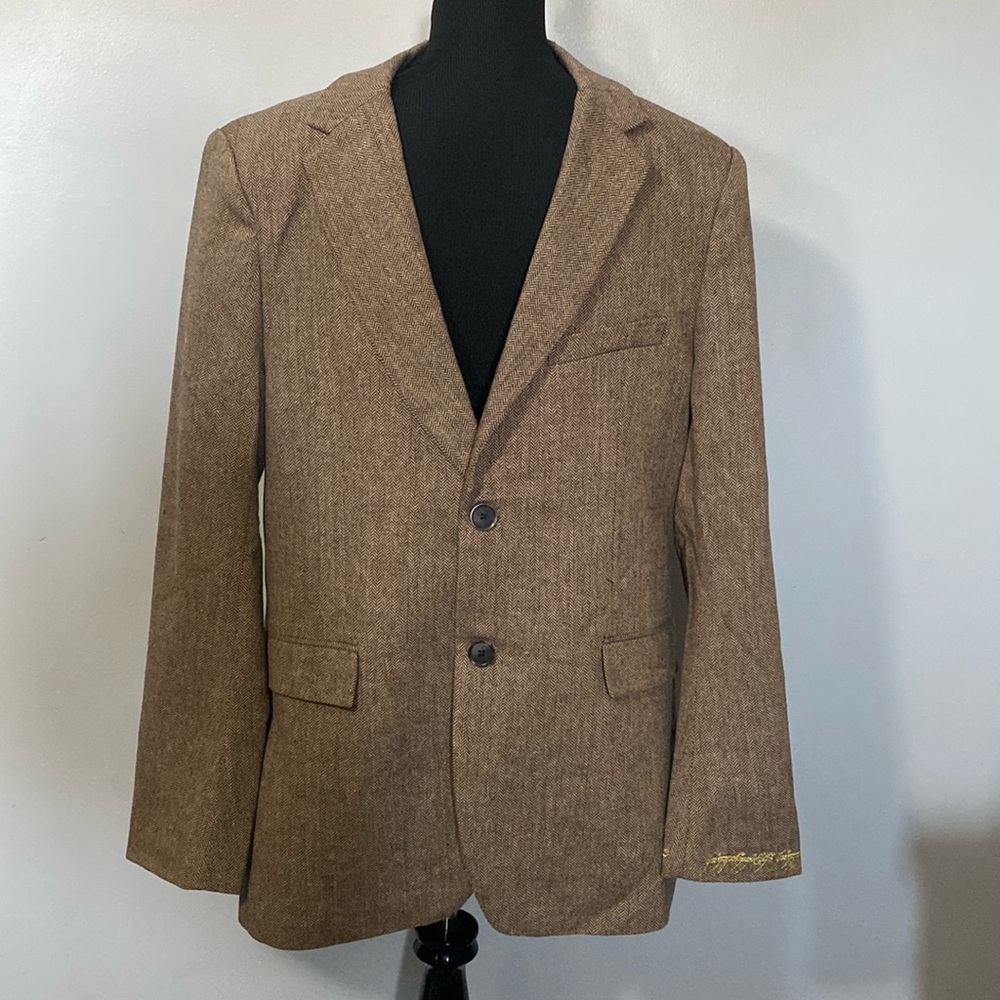 Lord of The Rings Men’s Herringbone Tweed Suit Jacket Sport Coat Sz 44 NWT LOTR